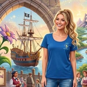 Loungefly Stitch Shoppe Tinker Bell ‘Take Me To Neverland’ Top in Blue - Size 2X